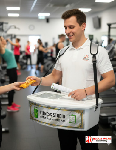 Belly tray Cardiff open air event technology and service on the go catering crew