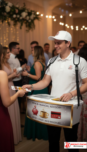 Manchester music festival belly tray mobile distribution showcasing sampling, personal promotion, human 2 human marketing and shopper interaction outdoor.