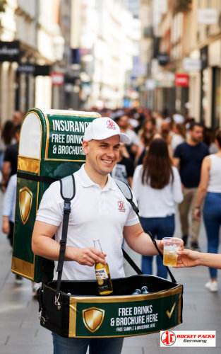 Bellytray sampling tray used in Dublin street event for mobile coffee service and live communication.