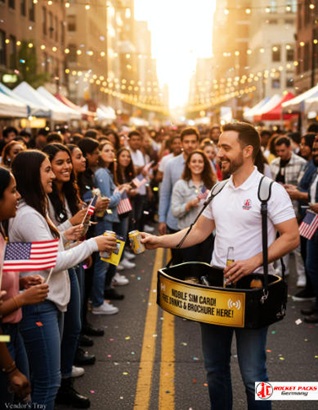 Belly tray offering tasting activation at New Orleans Jazz Festival.