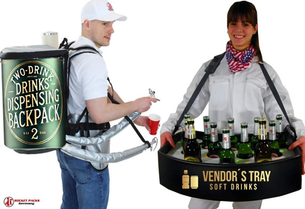 Beverage hawker’s bottle vendor showcased as a complete solution for event marketing at WORLD’S LEADING WINES NEW YORK, offering a premium, mobile sampling experience tailored for upscale wine and beverage brands. This ergonomic, hands-free tray system enables seamless distribution of bottled drinks—such as fine wines, artisanal spritzers, and non-alcoholic alternatives—directly to sommeliers, distributors, and industry buyers in a high-end trade show environment. Ideal for enhancing brand presence, fostering direct engagement, and supporting luxury product storytelling, this mobile vending concept delivers sophistication, mobility, and marketing impact for wine brands aiming to stand out in a competitive global market.