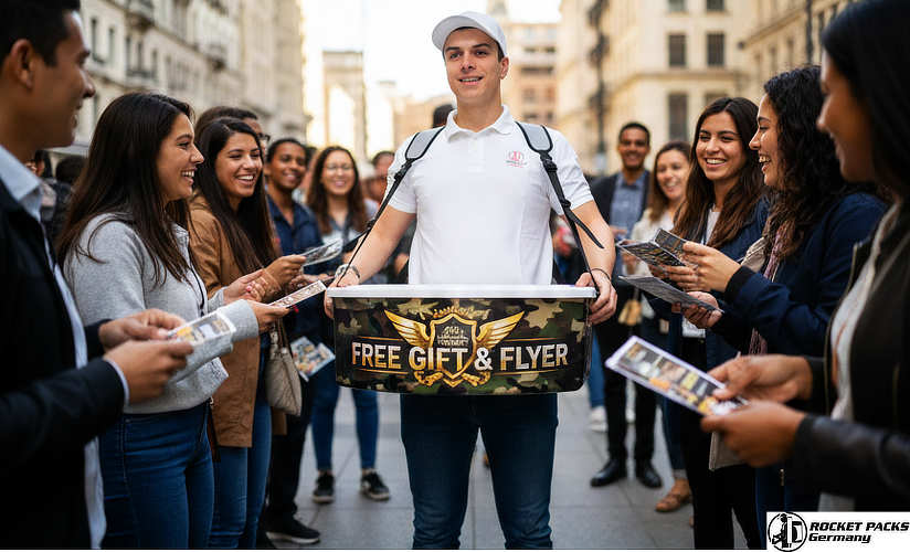 Climate-neutral sampling tray for eco-friendly brand presence and consumer engagement at a green-tech outdoor event in Austin, Texas.