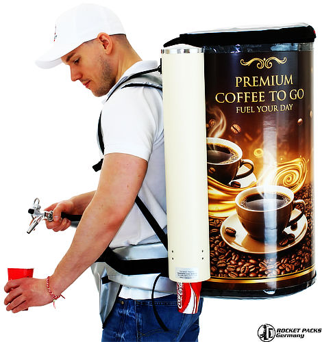 Thermal coffee dispenser backpack for mobile catering