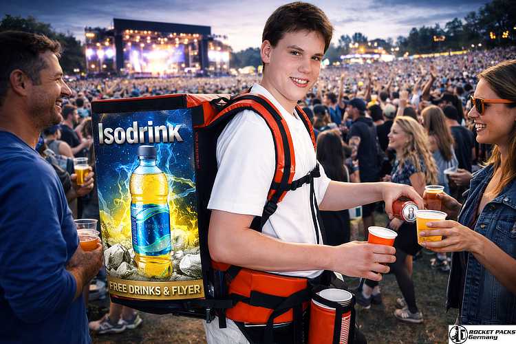 Coffee vendor offering drinks to commuters using a tray in London’s financial district.
