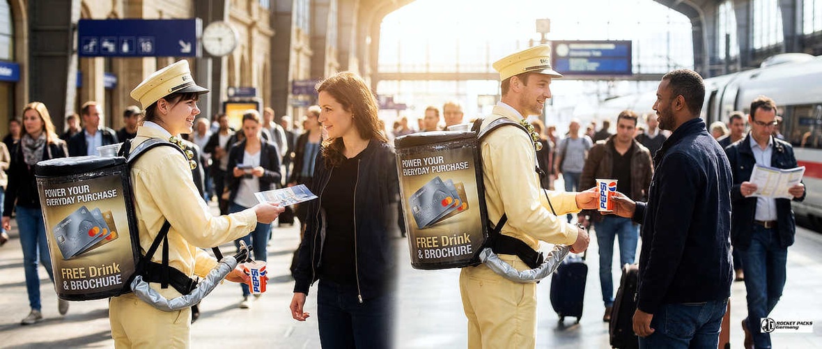 Stadium concession tray for ice hockey games in Toronto, featuring a high-load capacity and comfortable shoulder straps for staff.
