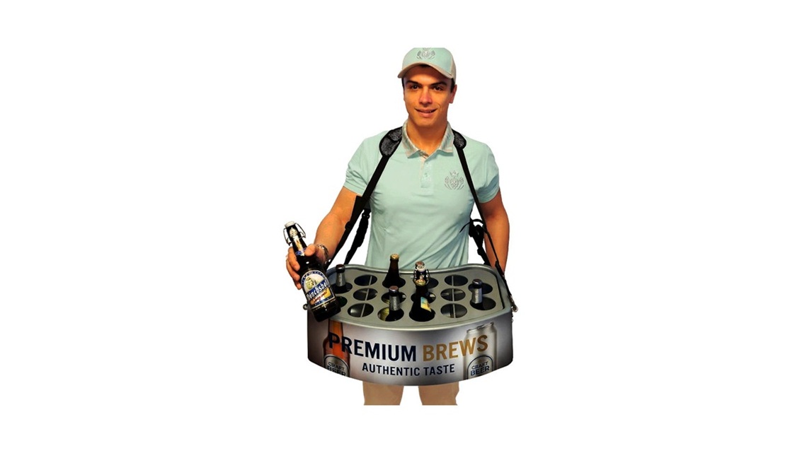 Wearable promotion tray for events, sampling and mobile vending