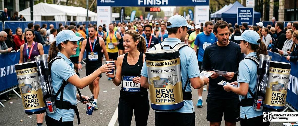 Mobile merchandise vending tray for festival gear and souvenir sales at Glastonbury outdoor music events.