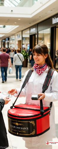 Boston Harborfest hawker’s tray serving craft beer while enhancing event catering and marketing activation.