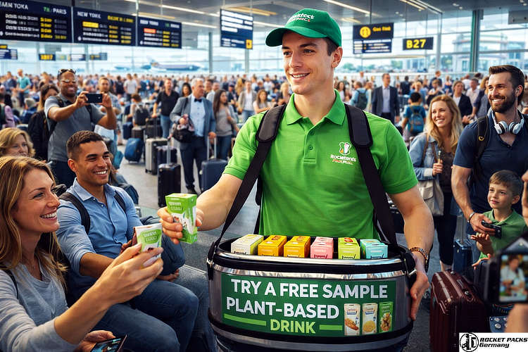 High-quality hawkers tray for live communication and premium brand events, facilitating exclusive product presentation during Berlin Fashion Week.