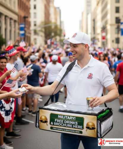 Melbourne hybrid event hawker’s tray improving brand presence and mobile POS integration.