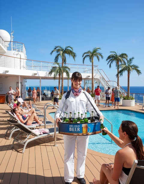 Hawker’s Tray person-to-person promotion at Sydney downtown shopping district.