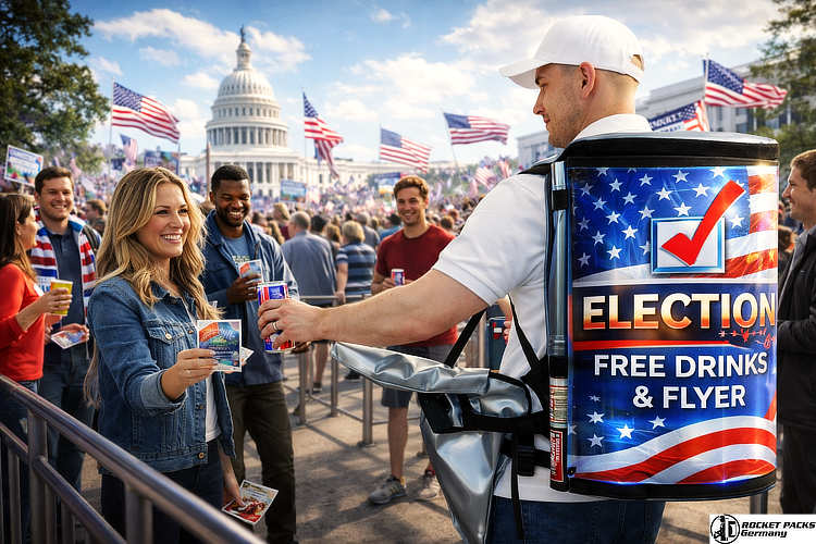 High-end hawkers tray used for spirits consumption tasting and sales incentive programs during London Cocktail Week for premium brand engagement.