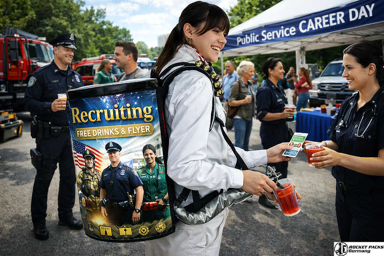 Branded hawking tray for a global beverage company, acting as a success factor for a live campaign at the Hong Kong Rugby Sevens tournament.