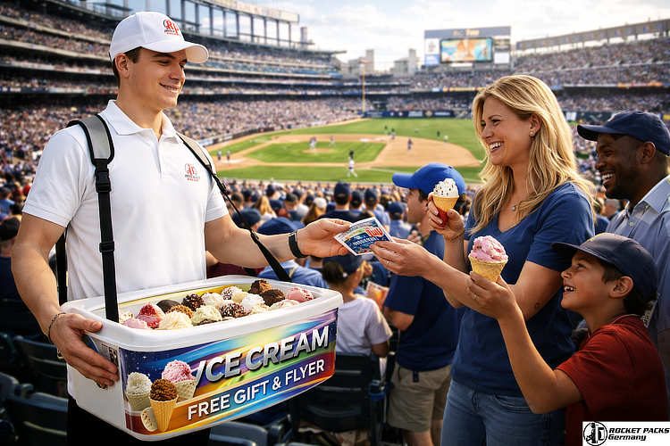 Branded hawking tray for a major beverage company, acting as a success factor for a live campaign at the Hong Kong Rugby Sevens tournament.