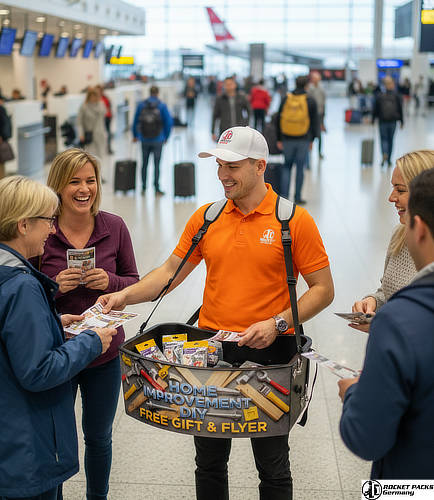 Premium hawking tray featuring integrated visual merchandising for a luxury brand appearance at a Sydney Opera House corporate event.