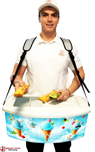 The dimensions of Outdoor cannoli party box vendor Point of Sale our standard Ice Cream Vending Tray supplier compartment are 520 mm wide x 400 mm from front to back and a compartment depth of 48 mm. Two shoulder straps are included as standard. Use this existing design and add your individual inlays or graphic elements to fulfil your own wishes or create something unique ice cream delivery tray.