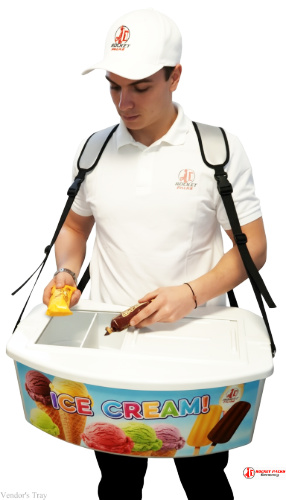 Professional vending tray for ice cream at Sydney Harbour Summer Festival — enhancing visitor experience through outdoor brand activation.