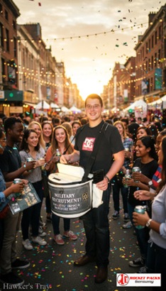 Ice-cream vendor tray at Tampa beach providing live family activation.