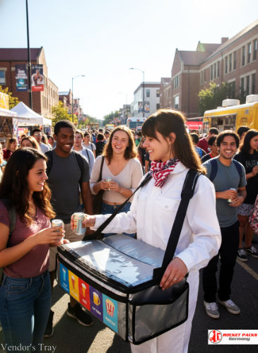Mobile ice cream sampling tray at a Miami Beach family event providing live marketing and customer activation.