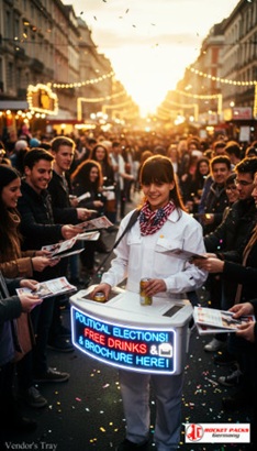 Portable ice-cream tray used at New Jersey boardwalk for family entertainment sampling.