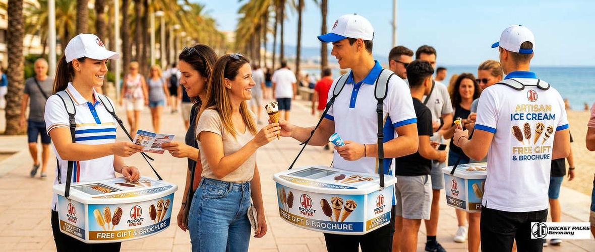 Professional insulated ice cream vendor tray for stadium mobile vending at New York Yankees games with 4-point harness system for ergonomic mobile sales.
