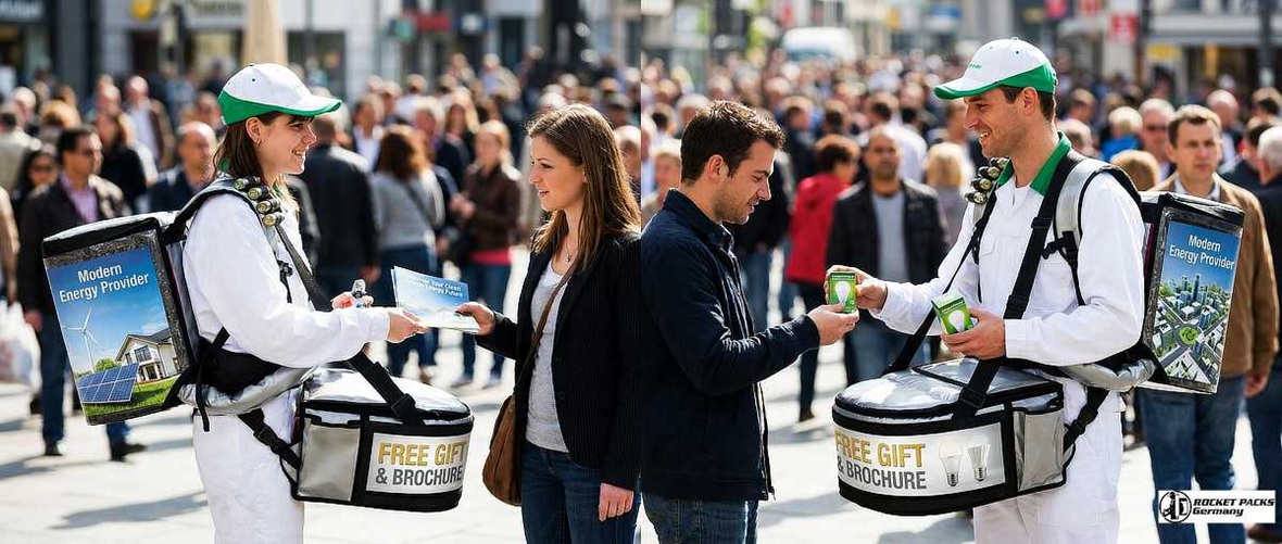 Lightweight hawker tray for hydration sampling at the Boston Marathon, featuring weatherproof materials for reliable outdoor experiential marketing.