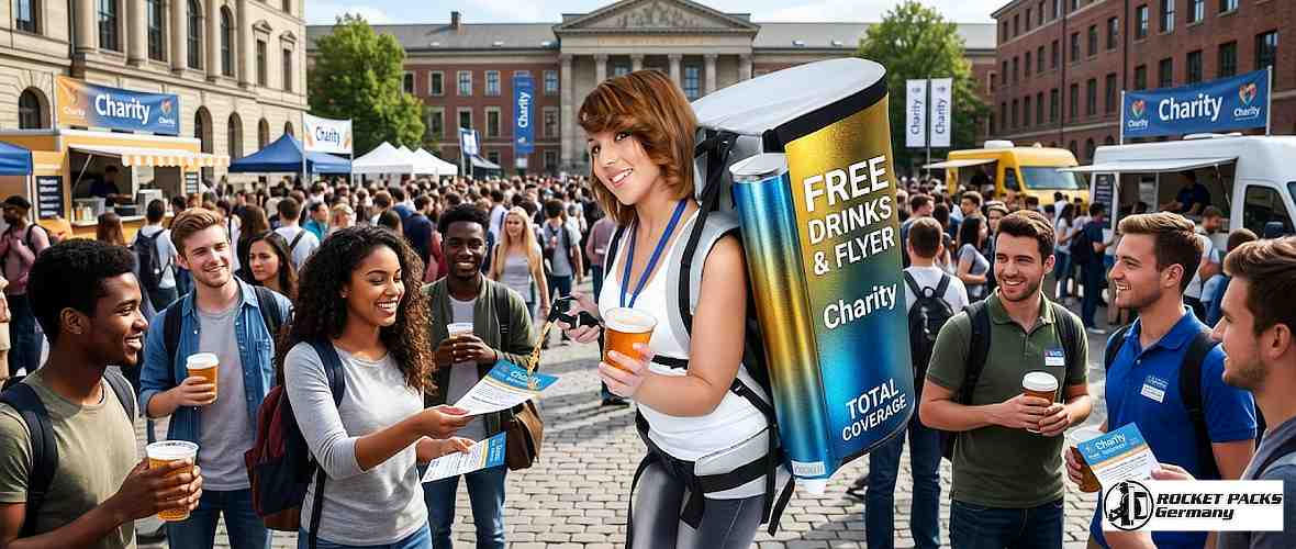 Coffee served from a mobile tray during a traditional Christmas market in Edinburgh.