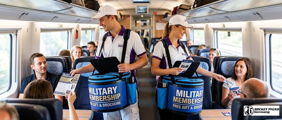 Mobile hawking tray for premium product sampling activation near Sydney Opera House, professional vendor solution for experiential marketing and shopper engagement.