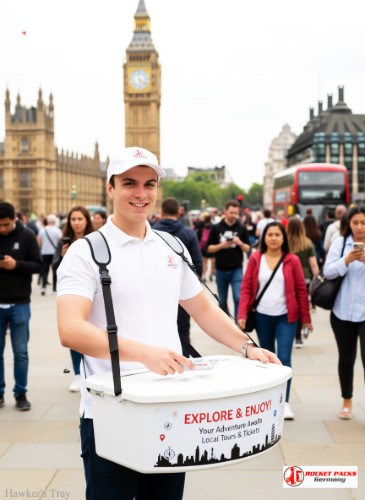 Mobile vendor tray serving ice cream at San Francisco street food market — part of an experiential POS marketing campaign.