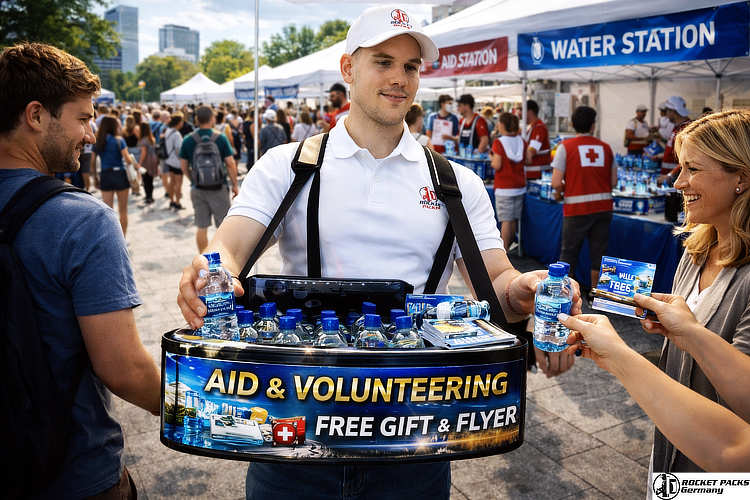 Mobile POS action vending tray for real-time sales and brand activation during a high-traffic San Francisco cultural street fair.