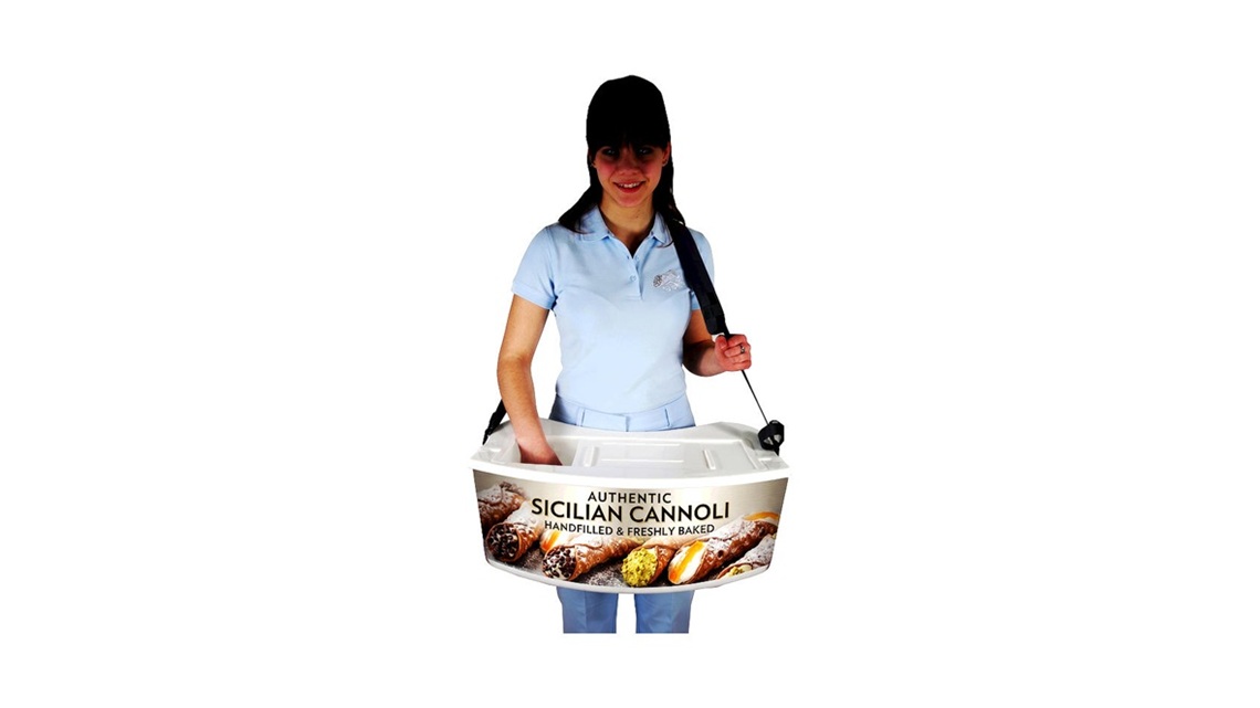 Mobile sales tray for flexible product presentation and distribution