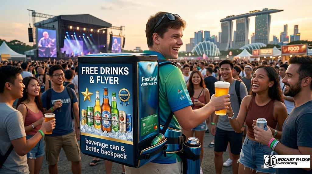 Drink tasting promotion using a mobile sampling tray during a food and wine event at Boston Seaport.