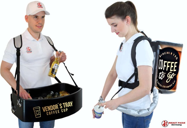 Mobile tray street vendor delivering the concept of “Emotion through Drinks” at F&B at Sea, the premier food and beverage experience for the cruise and maritime hospitality industry. This innovative, hands-free vending tray system is designed for dynamic onboard service, allowing vendors to interact personally with guests while offering craft beverages, mocktails, and wellness drinks. Ideal for deckside tastings, pop-up activations, and immersive brand experiences, the mobile tray enhances emotional engagement, elevates the guest journey, and reinforces premium F&B branding in luxurious, ocean-bound environments where presentation, personalization, and mobility are key.