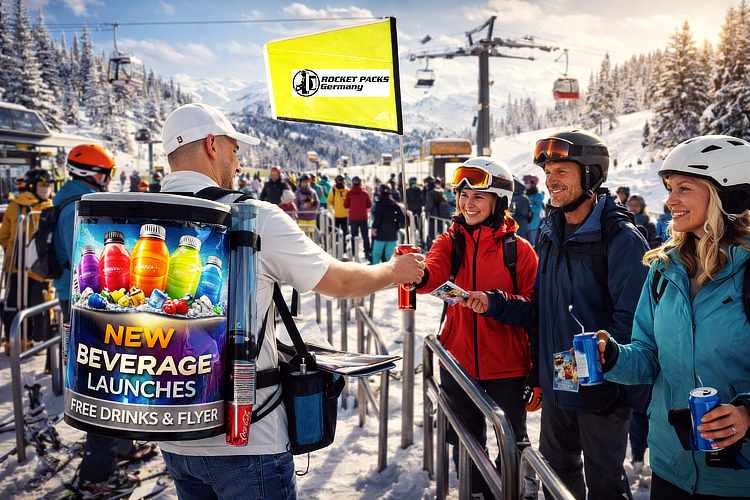 Innovative mobile vending solution with belly-shutter for secure snack distribution at a Toronto international trade fair and business expo.