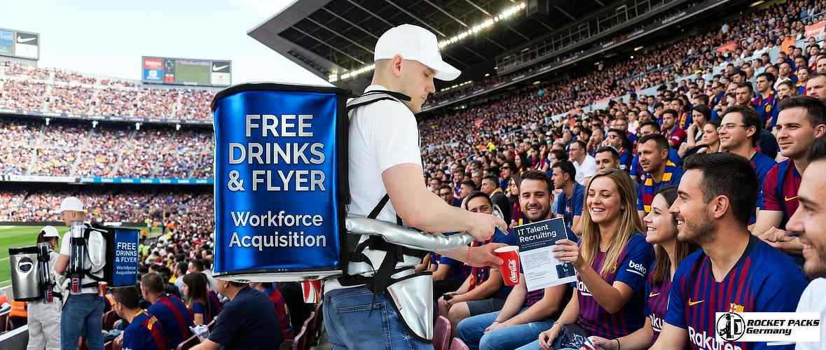 Vendor serving drinks from a mobile vending tray during a cultural street festival in Dublin.