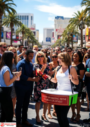 Modern vendor’s tray at Auckland Summer Festival serving ice cream and coffee to go for enhanced brand engagement and event activation.