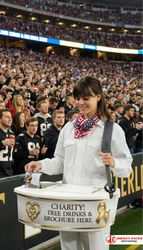 Hawker’s tray operator at Toronto Street Festival providing mobile catering, POS campaign activation, tasting presentation, trade promotion, brand presence and consumer experience within a full-service event environment.