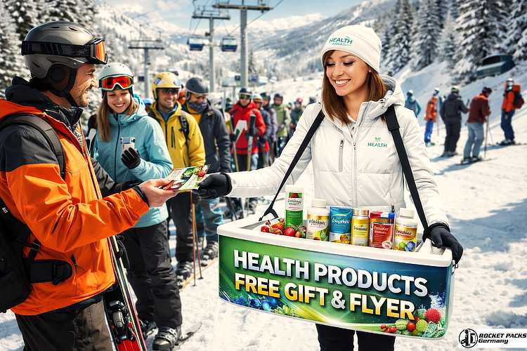 Event staff selling cold beverages with a portable tray during a sports event in Chicago.