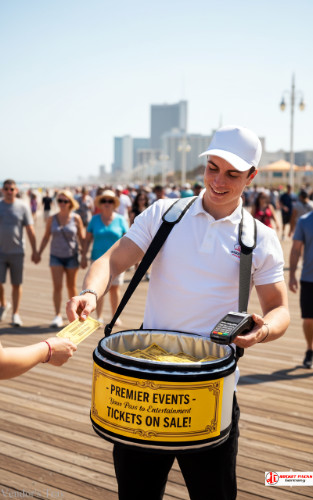 Brisbane carnival vendor’s tray enabling drink service and on-the-go event marketing for live audience engagement.