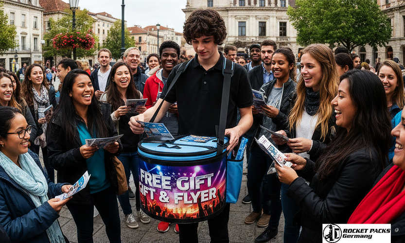 Professional usherette tray for cinema marketing and candy distribution, creating a classic shopper experience at a London West End theatre.