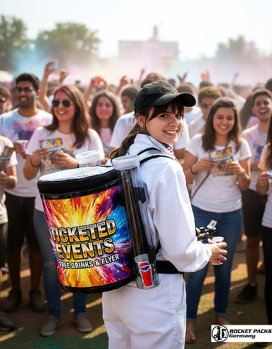 Professional usherette tray for classic cinema marketing and visual marketing, enhancing the shopper experience at a London West End movie premiere.