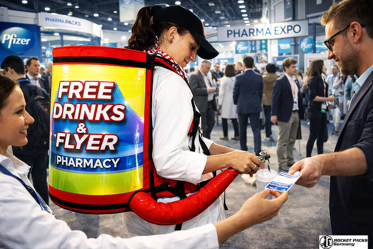 Professional vending tray for POS tuning and drinks shopper eye-catcher optics in a high-traffic Tokyo retail shopping district.