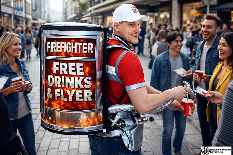 Professional vendor tray for beer enjoyment and mobile POS action, enhancing sales motivation during the Munich Oktoberfest open-air gastronomy festival.