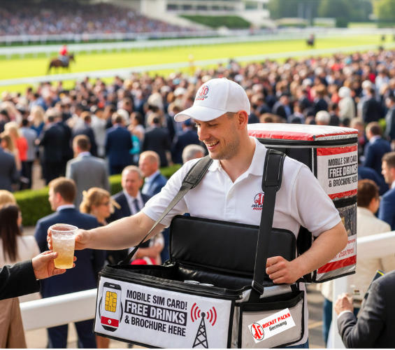 Toronto summer festival vendor tray providing convenient beer-to-go service and experience-oriented marketing.