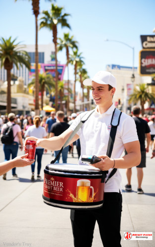 Cape Town food market vendor’s tray delivering coffee-to-go experience and on-the-go marketing activation for beverage companies.