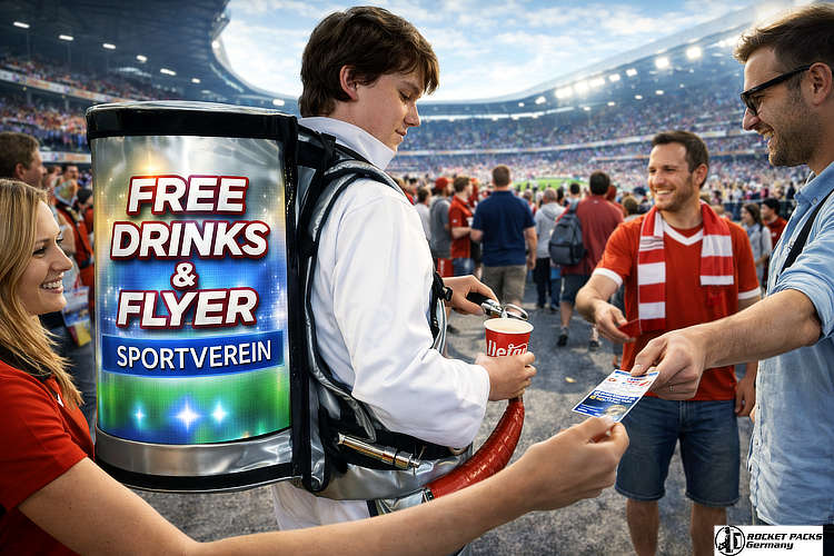 Professional vendors tray for specialized on-the-go drink service, managed by an expert hospitality event crew at the Dubai international expo and trade fair.