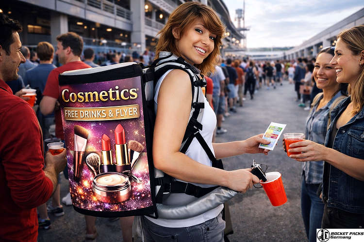 Drink sampling campaign during a promotional roadshow in Glasgow city center.