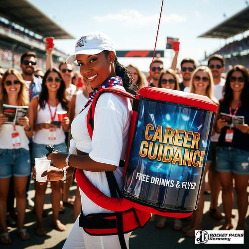 Vendor serving refreshing drinks during a popular food festival in Portland using portable vending equipment.