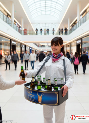 Dublin Wine Festival bellytray enabling wine tasting and personal promotion as part of a live catering and marketing concept.