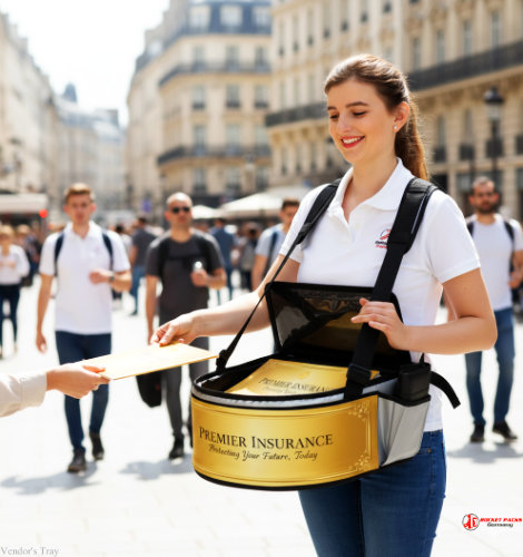 Dublin Wine Festival vendor’s tray supporting wine tasting and personal promotion as part of live event catering and brand marketing.